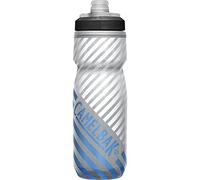CAMELBAK Botella de agua para deportes al aire libre Podium Chill, botella para apretar, caminata en bicicleta para correr Franja Azul Gris, 600ML