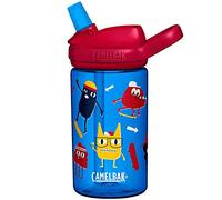 Camelbak Eddy+ - Botella para niños - Rad Skater Beasts, 400 ml, segura para beber, sin BPA, reutilizable, con pajita, para niños, niñas, jóvenes, niños, botella de agua ecológica a base de plantas