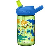 CamelBak Eddy+ Kids Bite Valve - Botella de agua Tritan Renew con diseño de animales de la selva azul, 14 onzas