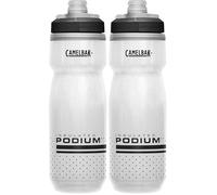 CAMELBAK PODIUM CHILL 620ml botella de agua para bicicleta - cierre autoadhesivo - a prueba de fugas - fácil limpieza - se adapta a muchos portabotellas - White/Black, talla: OS (Paquete de 2)