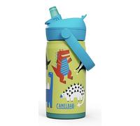 CamelBak Thrive Flip Straw - Botella de agua de 355 ml para niños, acero inoxidable aislado, mermelada de dinosaurios