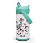 Camelbak Thrive Fs Kids Vss 12oz Botella Infantil De Acero Inoxidable Con Aislamiento Al Vacío, Sin Derrames, Mantiene Bebidas Frías, Color: Biking Dogs, Talla: 350 Ml