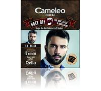 Cameleo Hombres color crema gris Off desechable Colorizer en 2 sobres para cabello, barba y bigote 5 min. Color natural efecto. 0% parabenos amoníaco PPD