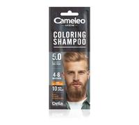 Cameleo Men - Champú colorante - Marrón claro - Cabello, barba y bigote - Refresca - Dura de 4 a 6 lavados - Aplicación fácil y rápida - Extracto de nuez - 15 ml