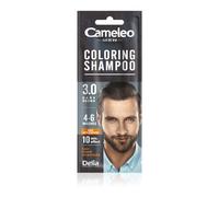 Cameleo Men - Champú colorante - Marrón oscuro - Cabello, barba y bigote - Refresca - Dura de 4 a 6 lavados - Aplicación fácil y rápida - Extracto de nuez - 15 ml