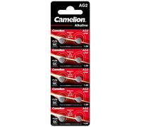 Camelion 12051002 - Pilas alcalinas de botón (sin Mercurio, AG2/LR59/LR726/396, 1,5 V, 10 Unidades)