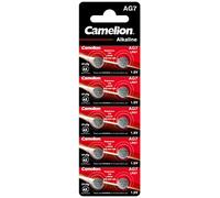 Camelion Pilas de botón 12051007 AG7/LR57/LR926/395 1,5 V alcalinas sin mercurio 10 unidades