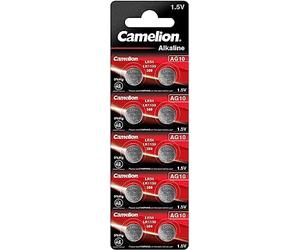 Camelion 12051010 - Pilas alcalinas de botón, AG10/LR54/LR1131/389, 1,5 V, 10 Unidades