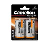2 Camelion D NI-MH Recargable batteries HR20 Accu 1.2V NI-MH 2500mAh 2BL Nuevo