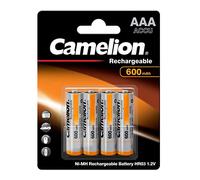 Camelion HR03 - Pila Recargable Micro de níquel, 1,2 V, 600 mAh, AAA (Pack de 4)