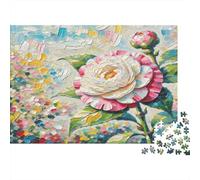 Camellia 1000Pc Puzzle for Adults Pink Camellia in Vibrant Art for The Whole Family Women, Gifts for Men 70x50cm/1000pcs