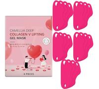Camellia Deep Collagen V Lifting Gel Mascarilla, V-Line Face Lifting Barbilla, Mascarilla de Colágeno Gel Mascarilla Facial de Corea reafirmante Piel flácida Cuidado de la Piel Coreana. (Five box)
