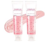 Camellia Fresh Breath Pink dentífrico, pasta de dientes blanqueadora suave con sabor a flor de Camellia, cuidado bucal todo en uno para un aliento fresco y dientes limpios, fórmula suave que elimina