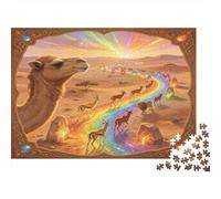 Camello del Desierto Puzzle de 1000 Piezas Papel para Adultos Sendero de Arcoíris Fantasía Enfoque Puzzle para Toda la Familia Relajación Regalo Nan