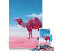 Camello Rosa en Paisaje Surrealista Rompecabezas de 1000 Piezas para Adolescentes Juguete para desarrollar la Habilidad Mental Reducción de precisión (38x26cm)