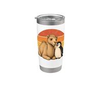 Camello Y Pingüino Mejores Amigos Amist Vaso térmico de acero inoxidable de doble pared