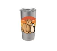 Camello Y Pingüino Mejores Amigos Amist Vaso térmico de acero inoxidable de doble pared