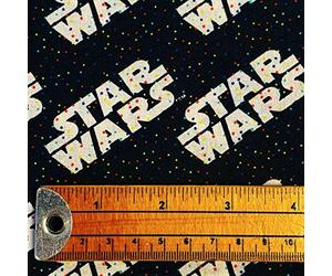 Camelot Tela de acolchado de algodón 100% con logotipo de Star Wars con puntos arcoíris