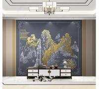 Cameo Palace Architecture Golden Line Pintado A Mano 3D Papel Pintado Pared Fácil Instalación Oficina Sala Estar Sofá Dormitorio TV Fondos Decoración-300cm×210cm