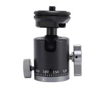 Camera Ball Head with Cold Shoe Mount | 360° Rotation & Tilt for DSLR/Smartphone | 1/4 Inch Screw for Monopod & Illumination Stand | CNC Aluminum Alloy