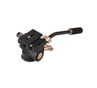 Camera Head Mount, Cabezal de trípode de vídeo con amortiguación de 3 vías, aleación de aluminio, con mango de barra panorámica, disparo panorámico de 360°, orificio for tornillo de 1/4 "y 3/8"