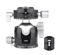 Camera Head Mount, Rótula de trípode de Gravedad Baja, Doble panorámica, Muesca en U, Placa de liberación rápida for cámara DSLR monopié(G40 with Plate)