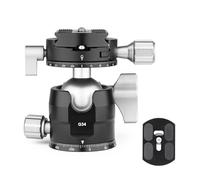 Camera Head Mount, Rótula de trípode de Gravedad Baja, Doble panorámica, Muesca en U, Placa de liberación rápida for cámara DSLR monopié(G34 with Plate)