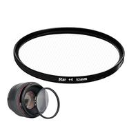 Camera Lens Filter, 52mm Photography Glass, 0.18in Threaded Mount Design, Portable Optical Enhancement, Glass Effects Filters for Travel Bloggers Night Shoots Film Students
