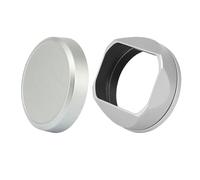Camera Lens Hood, Parasol Cuadrado de Metal con Tapa de Anillo Adaptador de 49mm, Compatible con Fujifilm Fuji X100V X100Vi X100F X100T X100S X70,for Parts(Sliver)