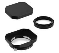 Camera Lens Hood, Parasol Cuadrado de Metal for Lente de 39mm, Compatible con Fujifilm XF23mm F2.8 R WR,XF27mm F2.8 R WR I/II, con Tapa de Metal,for Parts(Black)