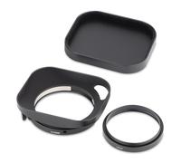 Camera Lens Hood, Parasol Cuadrado de Metal for Lente de 39mm, Compatible con Fujifilm XF23mm F2.8 R WR,XF27mm F2.8 R WR I/II, con Tapa de Metal,for Parts(Black Hollow out)
