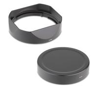 Camera Lens Hood, Parasol de Bayoneta Cuadrada de Metal, Compatible con Fujifilm XF33mm F1.4 R WR, XF 23mm F/1.4 R LM WR, con Tapa,for Parts(Black)