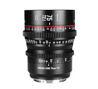 Camera Lens, Lente de Cine T2.1 de 12/18/25/35/50/75/100 mm for Sistema de cámara de Cine con Marco Super 35(75mm T2.1,PL-Mount)