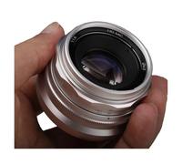 Camera Lens, Objetivo Fijo APS-C de 35 mm f/1.6 V, Compatible con Sony E A6600 6500 Fuji XF Canon EOS-M M50 Panasonic/Olympus Micro 4/3(Silver,E Mount)