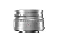 Camera Lens, Objetivo for cámara sin Espejo APS-C 35 mm f/1.4 con Enfoque Manual y Gran Apertura for fotografía de humanidades con EXZR M43,in Parts(Silver,Macro 4/3)