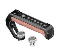 Camera Top Handle, Mango Superior de cámara Universal con Zapata fría 3/8 1/4 Orificio for Tornillo, Compatible con Sony Canon Nikon DSLR Cage Vlog Shooting(Wooden Handle)