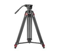 Camera Tripod, Trípode de vídeo de Alta Resistencia con Cabezal Fluido, Soporte Profesional for cámara, esparcidor de Tierra