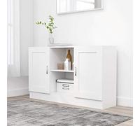 Camerina Aparador de Madera Contrachapada Blanco 120x30,5x70 cm Salon Mueble Bajo Entrada Recibidor