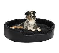 Camerina Cama para Perros Felpa y Cuero sintético Negra 90x79x20 cm Sofa Perro Grande Cama De Perro PequeñO