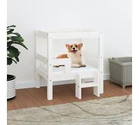 Camerina Cama para Perros Madera Maciza de Pino Blanco 55,5x53,5x60 cm Cama Perros Grande Sofa Perro