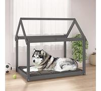 Camerina Cama para Perros Madera Maciza de Pino Gris 111x80x100 cm Sofa Perro Cama Perro Madera
