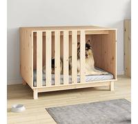 Camerina Caseta para Perros Madera Maciza de Pino 100x70x72 cm Casetas Perros Grandes Caseta Perro Mediano