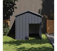 Camerina Caseta Perros con tejado Acero galvanizado Gris 117x153x123 cm Casa para Gatos Exterior Impermeable