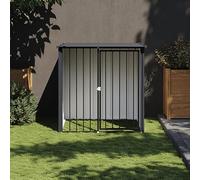 Camerina Caseta Perros con tejado Acero galvanizado Negro 110x103x109 cm Casa para Gatos Exterior Impermeable