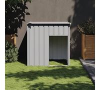 Camerina Caseta Perros tejado Acero galvanizado Gris Claro 110x103x109cm Casa para Perros Grandes Exterior