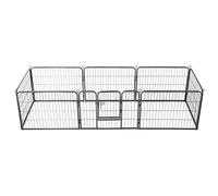 Camerina Corral para Perros 8 Paneles de Acero 60x80 cm Negro Parque para Perros PequeñOs Vaya para Perros
