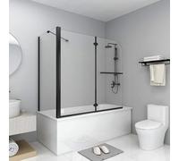 Camerina Mampara de Ducha Plegable ESG Negra 120x68x130 cm Mamparas De BañEra