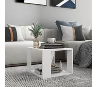 Camerina Mesa de Centro de Madera contrachapada Blanco 40x40x30 cm Mesa Auxiliar Salon Mesa de Salon pequeña mesas auxiliares pequeñas Mesa de Centro