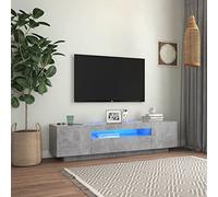 Camerina Mueble de TV con Luces LED Gris hormigón 160x35x40 cm Muebles de Salon TV Mueble Comedor Moderno Mueble TV Salon Juego de Mueble para TV Mueble de TV para