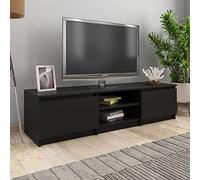 Camerina Mueble de TV Madera contrachapada Negro 140x40x35,5 cm Muebles de Salon TV Mueble Comedor Moderno Mueble TV Salon Juego de Mueble para TV Mueble de TV para